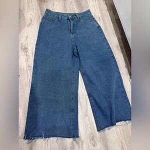 Women's Blue Wide-Leg Jeans